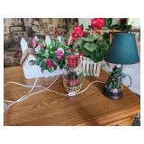 lamp, flowers, decor