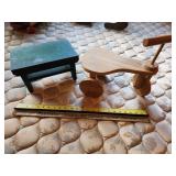 doll cart and bench