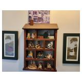 shelf, figurines, framed decor