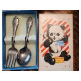 plated silver baby fork and spoon
