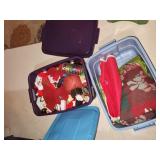 two totes of Christmas items