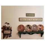 cat plates, shelf, wall decor
