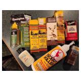 gun cleaning items, scent killer