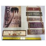 Hotel & other wooden signs