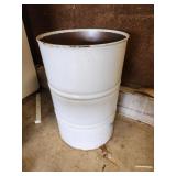 metal barrel, no top