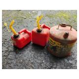 three gas cans