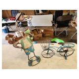 metal bird and bike decor
