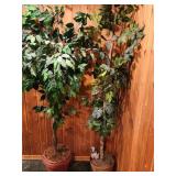 two fake plants