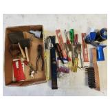 chisels, screw drivers, pry bar