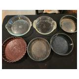 enamelware and glass pie plates