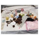 cones, lace, sewing supplies