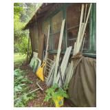 windows, trim, items behind cabin