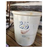 25 gallon Redwing crock with glass top