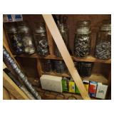 jars and boxes of nails and supplies