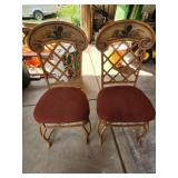 two metal dining chairs