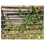 green gate, bent sideways