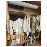 pieces of vinyl and fabric, cut offs, various size