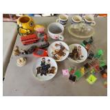 Pyrex, toys, plates