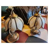 two matching hanging lamps