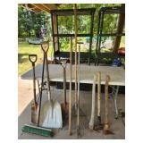 shovels, garden tools
