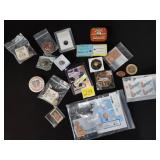 meteorite, coins, trinkets
