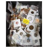 foreign coins and tray