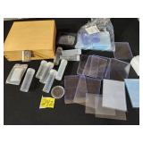box, coins sleeves, card sleeves, containers