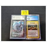 two graded Pokemon cards