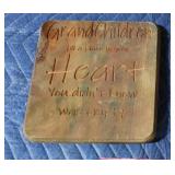 Custom engraved grandchildren wood placard 1