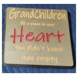 Custom engraved grandchildren wood placard 2