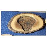 Custom engraved wood dog decor