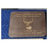 Custom engraved wood deer hutner placard