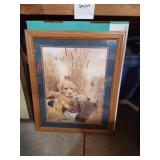 Duck hunting Labrador framed wall print, 18.75x