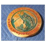 Custom-made wood bass fishing placard 1