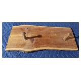 Custom-made wood 2-hook coat rack