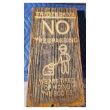Custom engraved wood trespassing sign - Private Dr