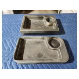 2 custom-made wood snack trays