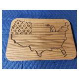 Custom engraved United States Americana placard,