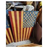 Custom-made wooden American flags, approx