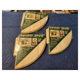 3 brand new PGM 10x10 wood corner shelves