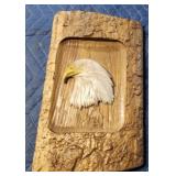 Custom engraved American bald eagle wood decor 1