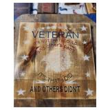 Custom engraved wood placard - Veteran 2