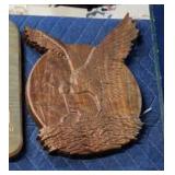 Custom engraved wood bird decor - eagle / hawk
