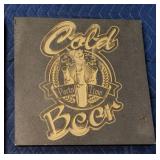Custom engraved wood sign - Cold Beer Party Time