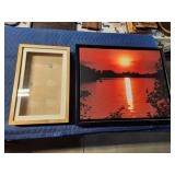 Sunset canvas framed wall print and shadow box