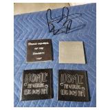 Set a 4 custom engraved drink coasters