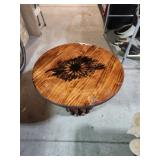 Custom-made wooden round end table, 23.5 diameter