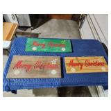 3 custom-made wooden Merry Christmas signs