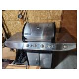 Charmglow propane grill with side burner, tank