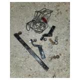 Assorted trailer hitch inserts, tow balls, tow
